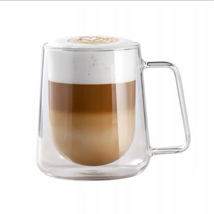 Dubbelwandig Glas 300 ml met Oor – Koffieglas, Theeglas & Cappuccino Glas – Thermoglas