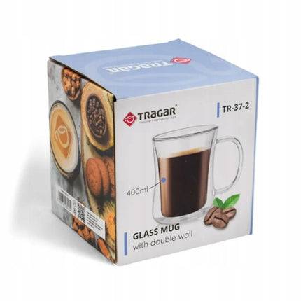 Dubbelwandig Glas 400 ml met Oor – Koffieglas & Theeglas – Thermoglas Transparant