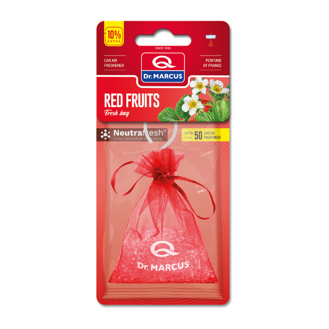 Dr. Marcus Red Fruits Fresh bag luchtverfrisser met neutrafresh technologie - Geurhanger - Tot 50 dagen geurverspreiding - 20 Gram