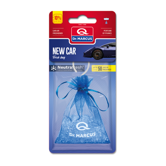 Dr. Marcus New Car Fresh bag luchtverfrisser met neutrafresh technologie - Geurhanger - Tot 50 dagen geurverspreiding - 20 Gram