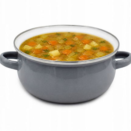 Emaille Kookpan met Deksel 0,95 Liter – Emaille Pan 14 cm – Grijs