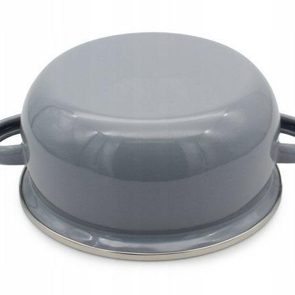 Emaille Kookpan met Deksel 0,95 Liter – Emaille Pan 14 cm – Grijs