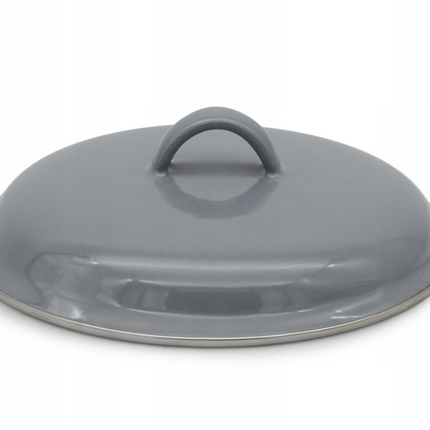 Emaille Kookpan met Deksel 0,95 Liter – Emaille Pan 14 cm – Grijs