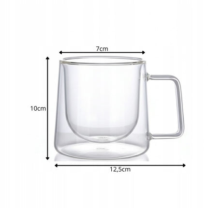 Dubbelwandig Glas 250 ml met Oor – Koffieglas & Theeglas – Thermoglas voor Warme en Koude Dranken