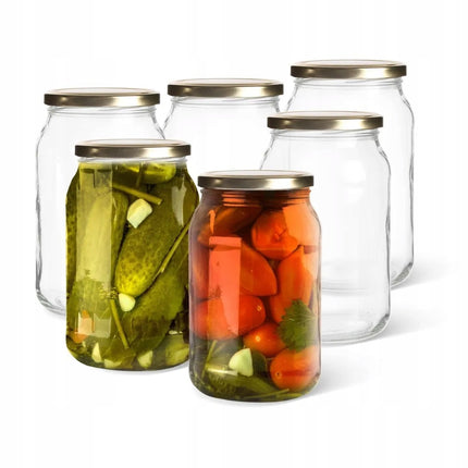 Altom Design Set van 6 Conserveringspotten 720 ml - Weckpot - Jampotten - Inmaakpotten - Voedsel bewaren, conserveren, inmaken