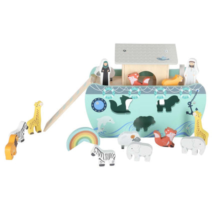 LULILO Houten Ark van Noach Sorteerboot – Montessori Educatief Speelgoed – 20-delige Dierenset – Vormensorteerder vanaf 1 Jaar