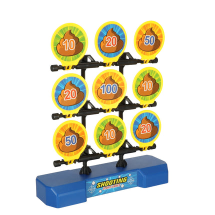 Doelschieten Arcadespel Inclusief Geweer en 12 Ballen - Schietschijf met 9 Doelen - Rood/Blauw