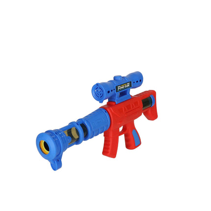 Doelschieten Arcadespel Inclusief Geweer en 12 Ballen - Schietschijf met 9 Doelen - Rood/Blauw