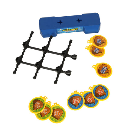 Doelschieten Arcadespel Inclusief Geweer en 12 Ballen - Schietschijf met 9 Doelen - Rood/Blauw