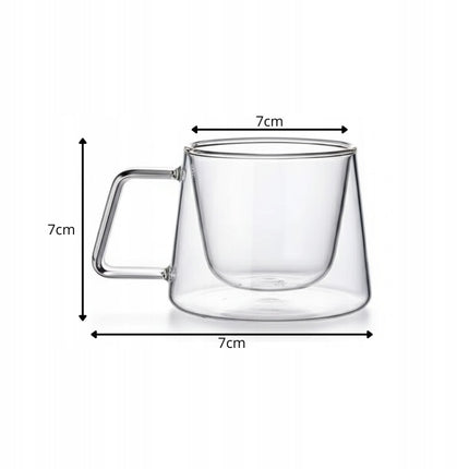 Dubbelwandig Espresso Glas met Oor 150 ml – Thermoglas van Borosilicaatglas – Voor Espresso en Koffiespecialiteiten