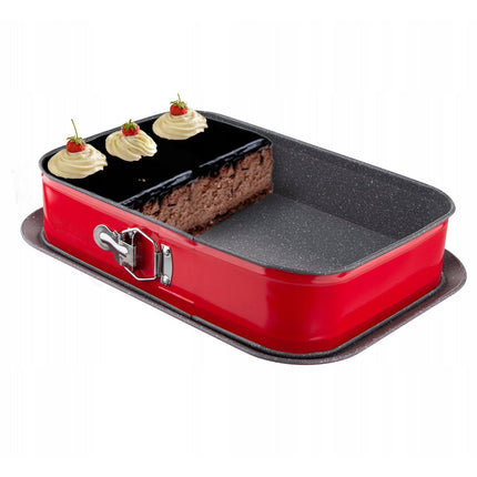 Altom design rechthoekige springvorm met opstaande rand 34 x 24 x 8 cm rood