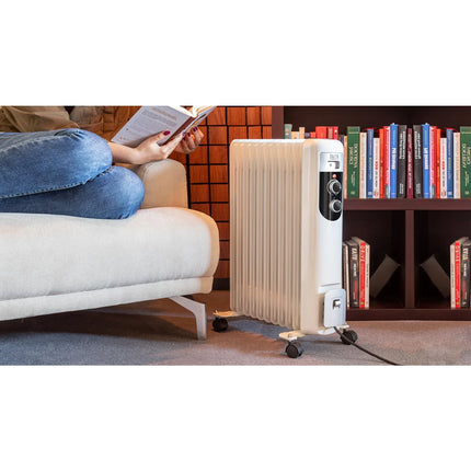 2de kansje Teesa TSA8049 Elektrische olieradiator 11 ribben 2500 W met thermostaat en 3 warmtestanden