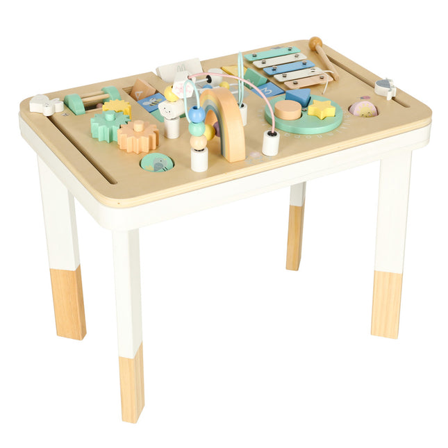 LULILO LUDO Montessori Sensorische Speeltafel – Houten Manipulatietafel 2-in-1 – Educatief Speelgoed vanaf 3 Jaar – Mintkleur