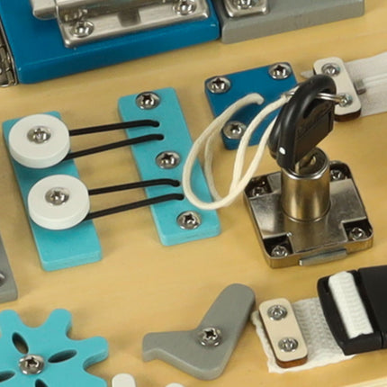 LULILO Buso Montessori Activity Bus XL – Houten Busyboard vanaf 1 Jaar – Sensorisch Educatief Speelgoed voor Baby’s en Peuters – Interactief Montessori Bord