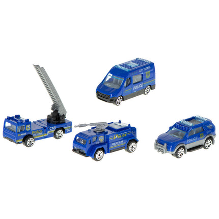 Politie vliegtuig transporter Met 4 Auto's Blauw - Politieauto Speelgoed Vliegtuig - Speelgoedauto - Accessoires