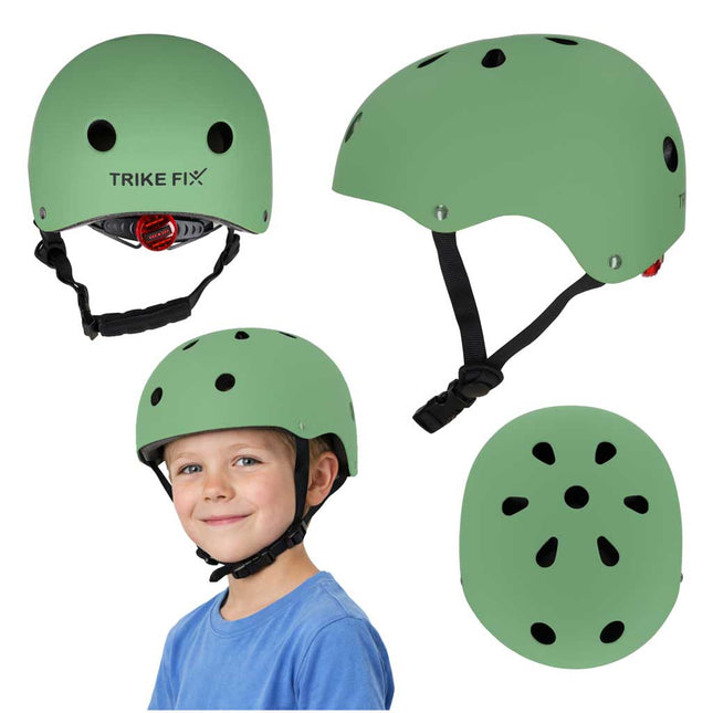 Kinderhelm maat S 48-54 cm – Fietshelm, Step Helm & Skatehelm voor Kinderen – LED Achterlicht – Groen