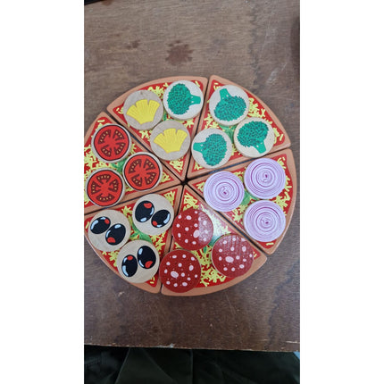 2de kansje Pizza houten speelset met accessoires - pizza speelgoed - speelgoed eten - speelgoed pannenset