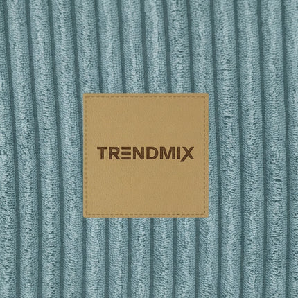 Trendmix Luxe Ronde Ballenbak voor Kinderen en Baby's - Ballenbad 90x30cm Blauw Corduroy - 200 Kleurrijke Ballen 6cm Parelmoer, Mint, Goud