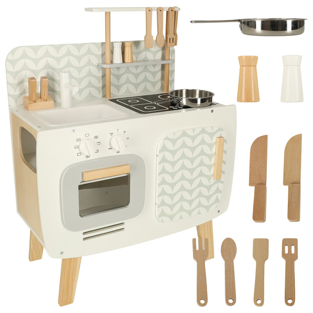 Speelkeuken voor kinderen vanaf 3 jaar met koffiezetapparaat, mixer, broodrooster en keukenaccessoires voor meisjes en jongens, perfect rollenspelcadeau voor kinderen Speelkeuken voor kinderen vanaf 3 jaar met koffiezetapparaat, mixer, broodrooster en keukenaccessoires voor meisjes en jongens, perfect rollenspelcadeau voor kinderen
