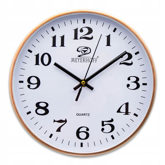 Wandklok 25 cm Houtlook – Stille Analoge Klok met Grote Cijfers