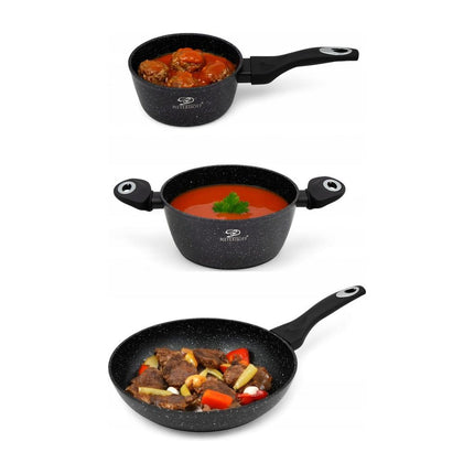 Meyerhoff Premium 10 Delige RVS Pannenset Night Sky - Steelpan - Koekenpan - Geschikt Voor Alle Warmtebronnen - Inclusief deksels