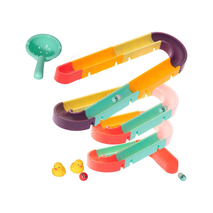 Badspeelgoed Met Eendjes - Waterval Glijbaan Spelletjes - Knikkerbaan Voor In Bad - Kinderbad Speelgoed - Waterspeelgoed - Geel