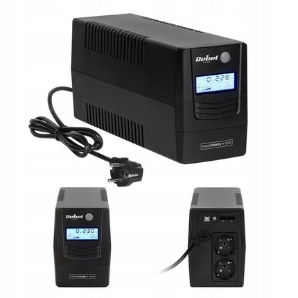 REBEL UPS 850VA – LCD – Noodstroomvoorziening voor PC, Router & Modem – USB – ViewPower