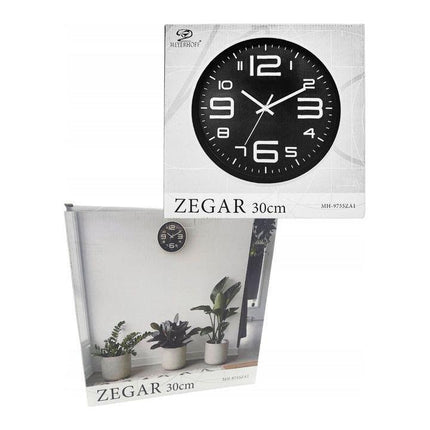 Meyerhoff Analoge Wandklok – Zwart 30 cm – Stille Kwarts Klok – Modern Design – Goed Leesbaar – Ideaal als Cadeau