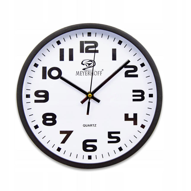 Witte Wandklok 25 cm – Stille Analoge Klok met Grote Cijfers