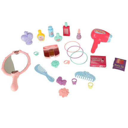 Bowa 37-delige Make-up Speelgoed Accessoires - Beauty Spelen - Opbergkoffer - Cosmetica Accessoireset - Roze Make-upset