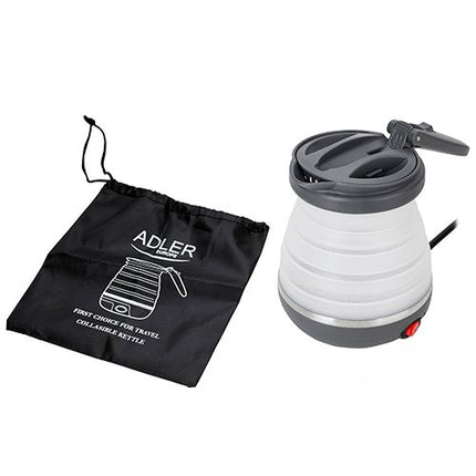 Adler AD 1279 Reiswaterkoker 0,6 Liter 750W – Opvouwbare Siliconen Waterkoker – Compact – Grijs