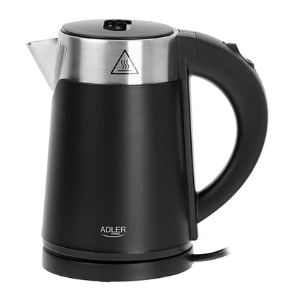Adler AD 1372 Kleine Waterkoker 0,6 Liter 800W – Mini Waterkoker – Dubbelwandig – Zwart