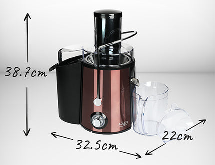 Adler AD 4129 Sapcentrifuge – 2000W Juicer voor Groente & Fruit – 75 mm Vulopening – 1L Sapkan