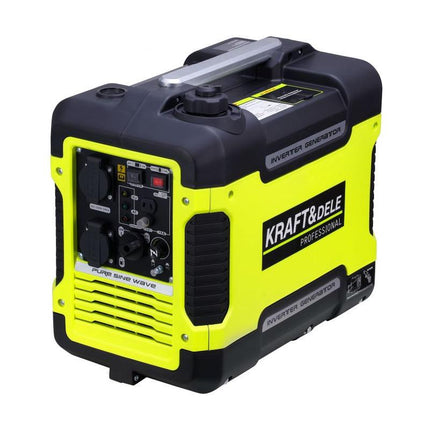 Kraft & Dele KD133 Professionele Inverter Generator Benzine 4-Takt met Stroomstabilisatie 1700 - 1900 Watt - DC 12V en 2x 230V - Stroomgenerator