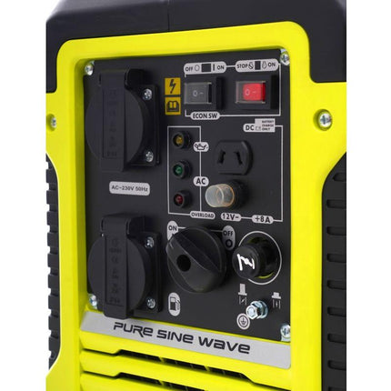 Kraft & Dele KD133 Professionele Inverter Generator Benzine 4-Takt met Stroomstabilisatie 1700 - 1900 Watt - DC 12V en 2x 230V - Stroomgenerator