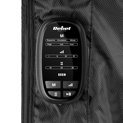 Rebel Active Professioneel Beenmassage Apparaat - Voetmassage Apparaat - Op Luchtdruk - Lymfedrainageapparaat - Draadloos - 5 kamers en 4 druk niveaus - 6 standen en timer functie - Zwart