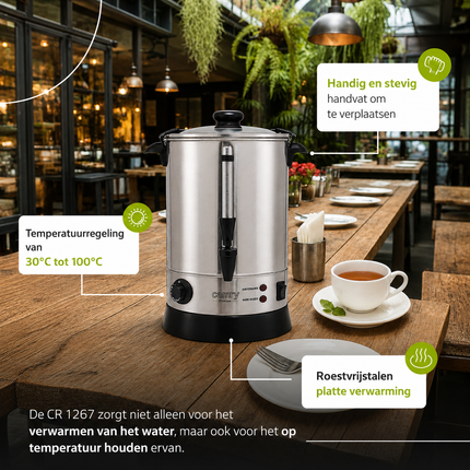 Waterdispenser 8,8 Liter – Heetwaterdispenser met Warmhoudfunctie – RVS