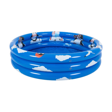 SunClub Opblaasbaar Kinderzwembad 100 cm – Blauw – Rond Zwembad Voor Peuters en Kleuters – 95 Liter