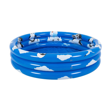 SunClub Opblaasbaar Kinderzwembad 100 cm – Blauw – Rond Zwembad Voor Peuters en Kleuters – 95 Liter