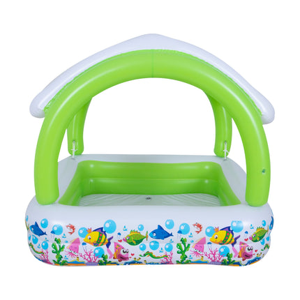 Sunclub Opblaasbaar Kinderzwembad met Zonnedak – 143 x 143 x 123 cm – Baby Zwembad met UV-Bescherming – 240 Liter