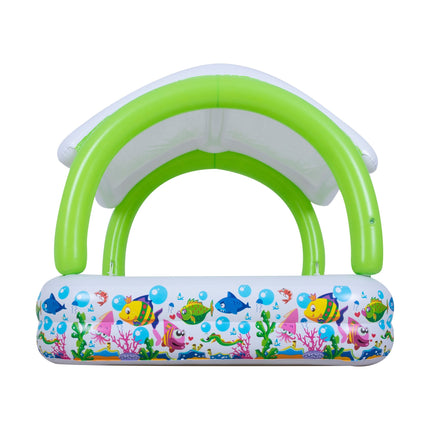 Sunclub Opblaasbaar Kinderzwembad met Zonnedak – 143 x 143 x 123 cm – Baby Zwembad met UV-Bescherming – 240 Liter