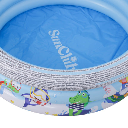 Sunclub Opblaasbaar Kinderzwembad 100 cm – Rond Tuinzwembad Voor Kinderen – Babyzwembad PVC – Blauw Waterspeelgoed Voor Buiten