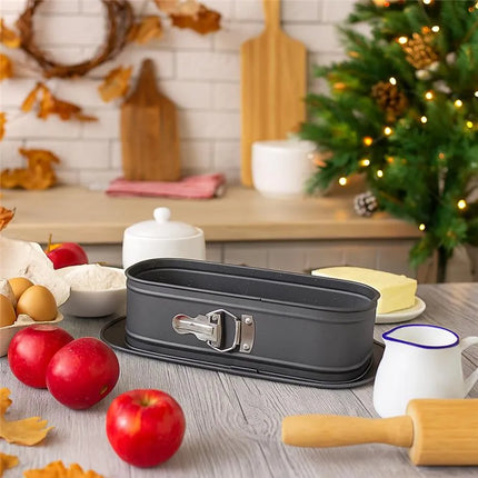 Cakevorm Ovaal 34,5 cm – Springvorm met Antiaanbaklaag – Koolstofstaal – Bakvorm voor Cake, Cheesecake & Brownies