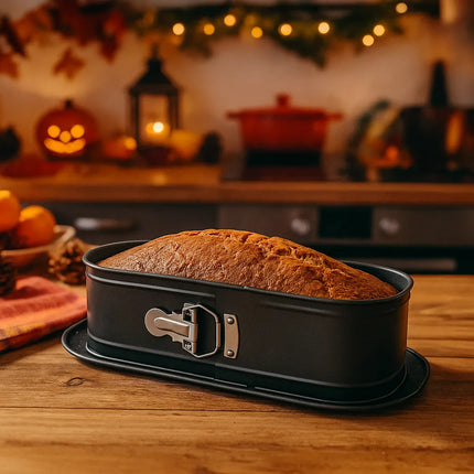 Cakevorm Ovaal 34,5 cm – Springvorm met Antiaanbaklaag – Koolstofstaal – Bakvorm voor Cake, Cheesecake & Brownies
