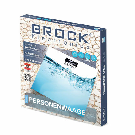Digitale Personenweegschaal met Waterprint – 30×30 cm – Tot 180 kg – LCD Display – Automatische Inschakeling – Gehard Glas – Slanke Weegschaal voor Badkamer – Inclusief Batterijen