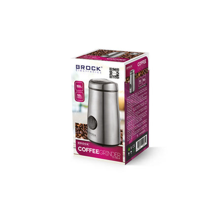 Brock Elektrische Koffiemolen Zilver - Koffiebonen Maler - Voor Kruiden, Noten & Specerijen - Snel & Stil - BPA-vrij - RVS Mes