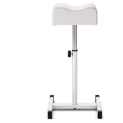 Trendmix Pedicure & Manicure Voetensteun – Verstelbare Hoogte 45–65 cm – Ergonomisch – Staal & Wit Leer