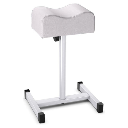 Trendmix Pedicure & Manicure Voetensteun – Verstelbare Hoogte 45–65 cm – Ergonomisch – Staal & Wit Leer