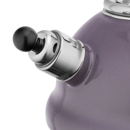 Altom Design Izydor Fluitketel Emaille  2.5 Liter - Ook Geschikt Voor Inductie - Retro Waterketel - Licht Paars