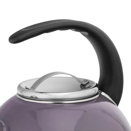 Altom Design Izydor Fluitketel Emaille  2.5 Liter - Ook Geschikt Voor Inductie - Retro Waterketel - Licht Paars